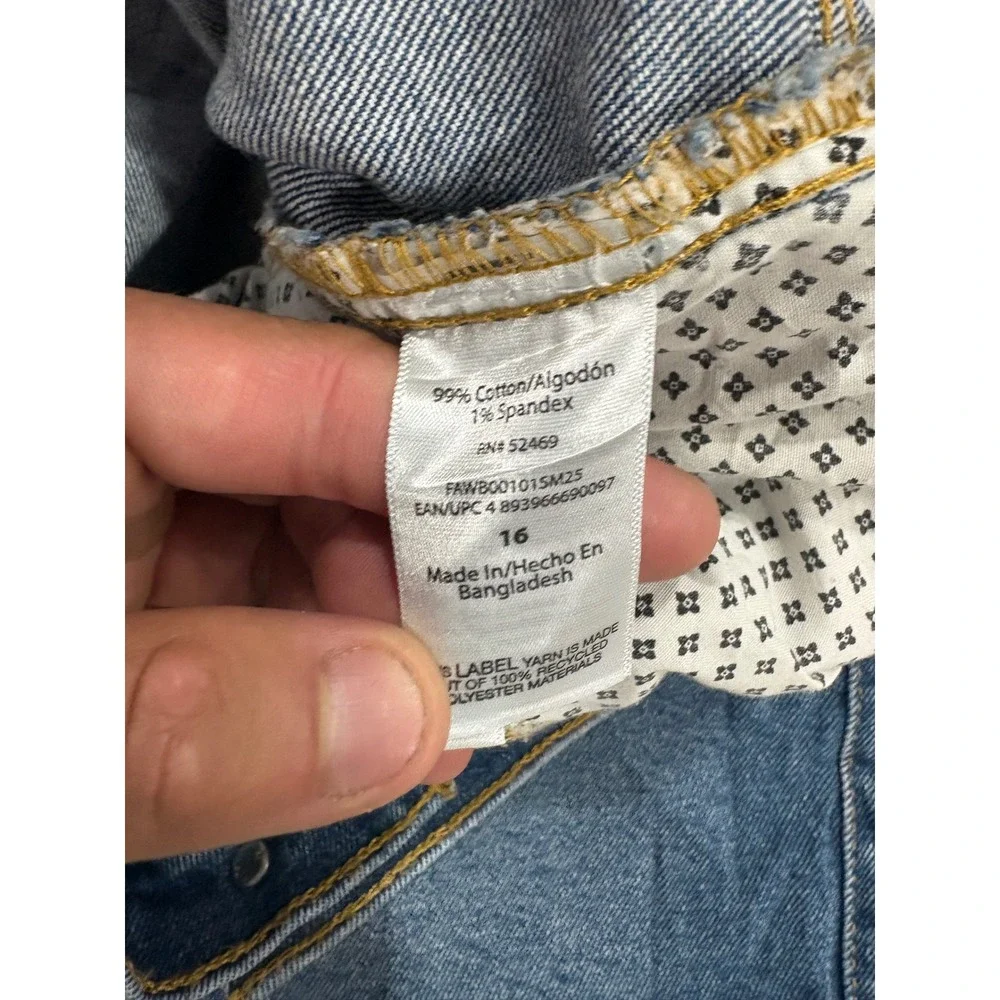 Free Assembly Womens Size 16 Denim Shorts Blue Tie Waist High Rise NWT - Picture 5 of 12